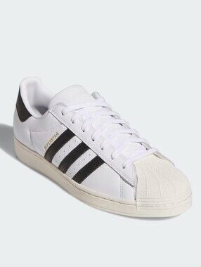 adidas Superstar Leather Sneaker — White & Black, Size 8